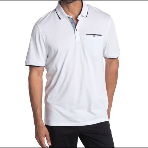 TED BAKER London White Derry Flat Knit Polo Shirt - Picture 6 of 6